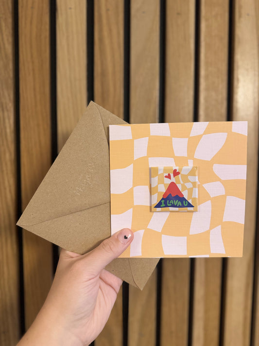 “I Lava You” Greeting card with Detachable Magnet